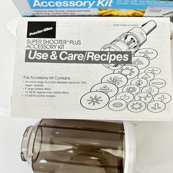 Proctor Silex Super Shooter Plus ACCESSORY KIT Md. G1010 King Size Cookies NEW - Picture 6 of 7